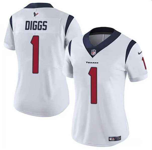 Women%27s Houston Texans #1 Stefon Diggs White Vapor Untouchable Limited Stitched Jersey Dzhi